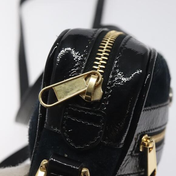 GUCCI Ofdea Sherry Line Shoulder Bag Suede Navy Gold - Picture 15 of 16